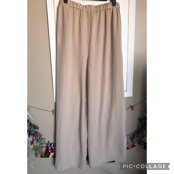 Dorthy Perkins Palazzo Pants Trousers wide leg camel tan medium US 6 - Picture 8 of 11